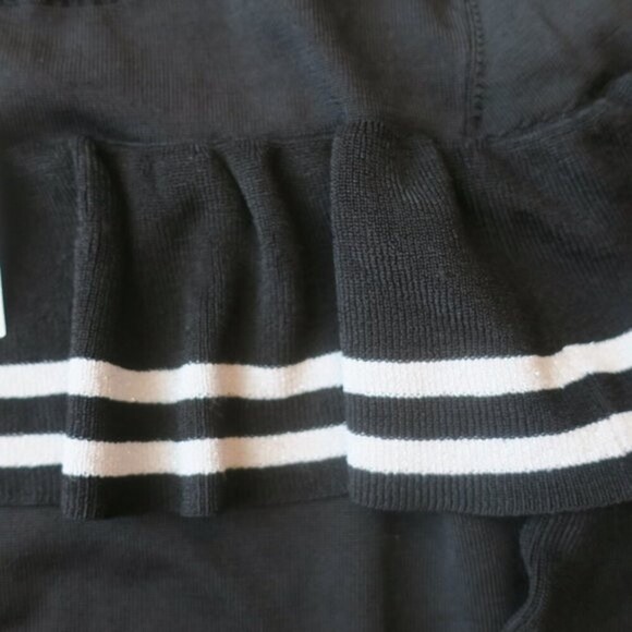 NWT SCRIPTED knit ruffle sweater metallic black fairy romantic elegant stretch - Picture 5 of 6